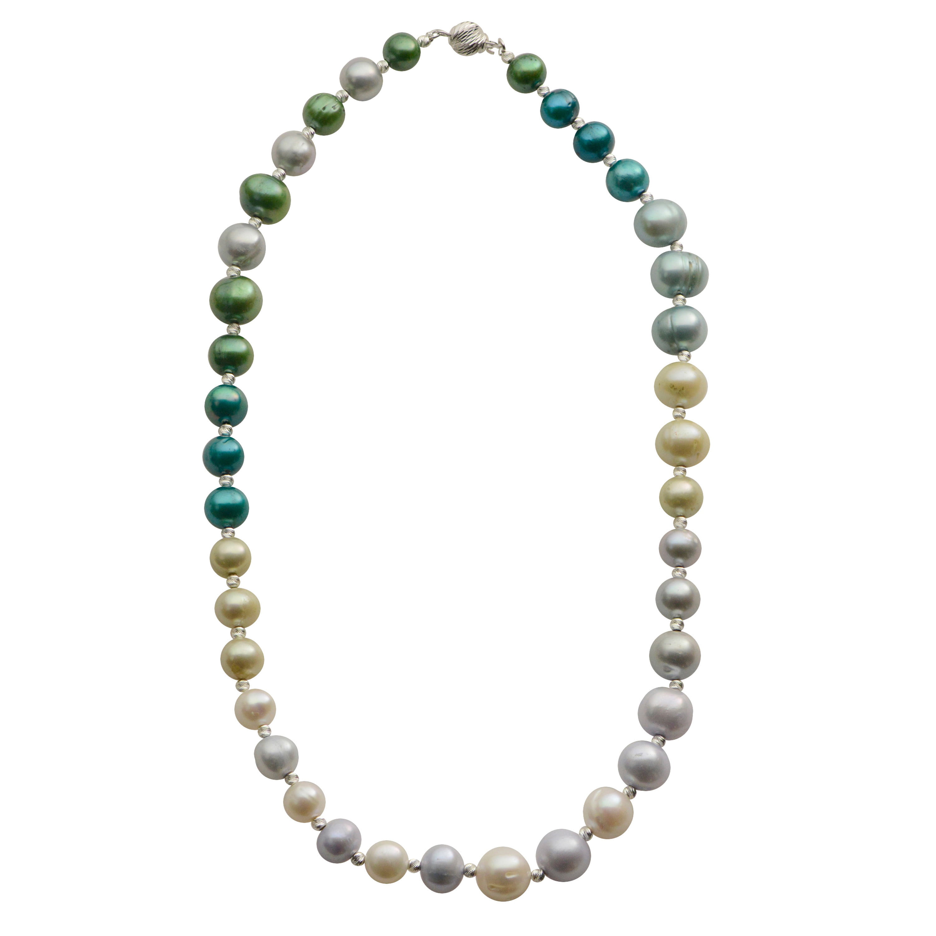 freshwater pearl green baroque 7-9mm necklace 36" wholesale bead nature gift