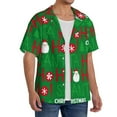 thumbnail image 4 of Balery Cute Santa Men's Casual Button Down Shirt Short Sleeve Textured Summer Cuban Beach Shirts-3X-Large, 4 of 7