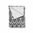 thumbnail image 2 of Black and White Soft Flannel Fleece Blanket, Monochrome Ikat Pattern Bohemian Chevron Modern Scribble Print, Cozy Plush for Indoor and Outdoor Use, 70" x 90", White and Charcoal Grey, by Ambesonne, 2 of 6