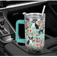 thumbnail image 6 of Boston Terrier Tumbler 40oz - Insulated Travel Mug with Handle & Leak Proof Lid | Cute Dog Gifts for Women, Dog Lovers Coffee Cup, 6 of 6