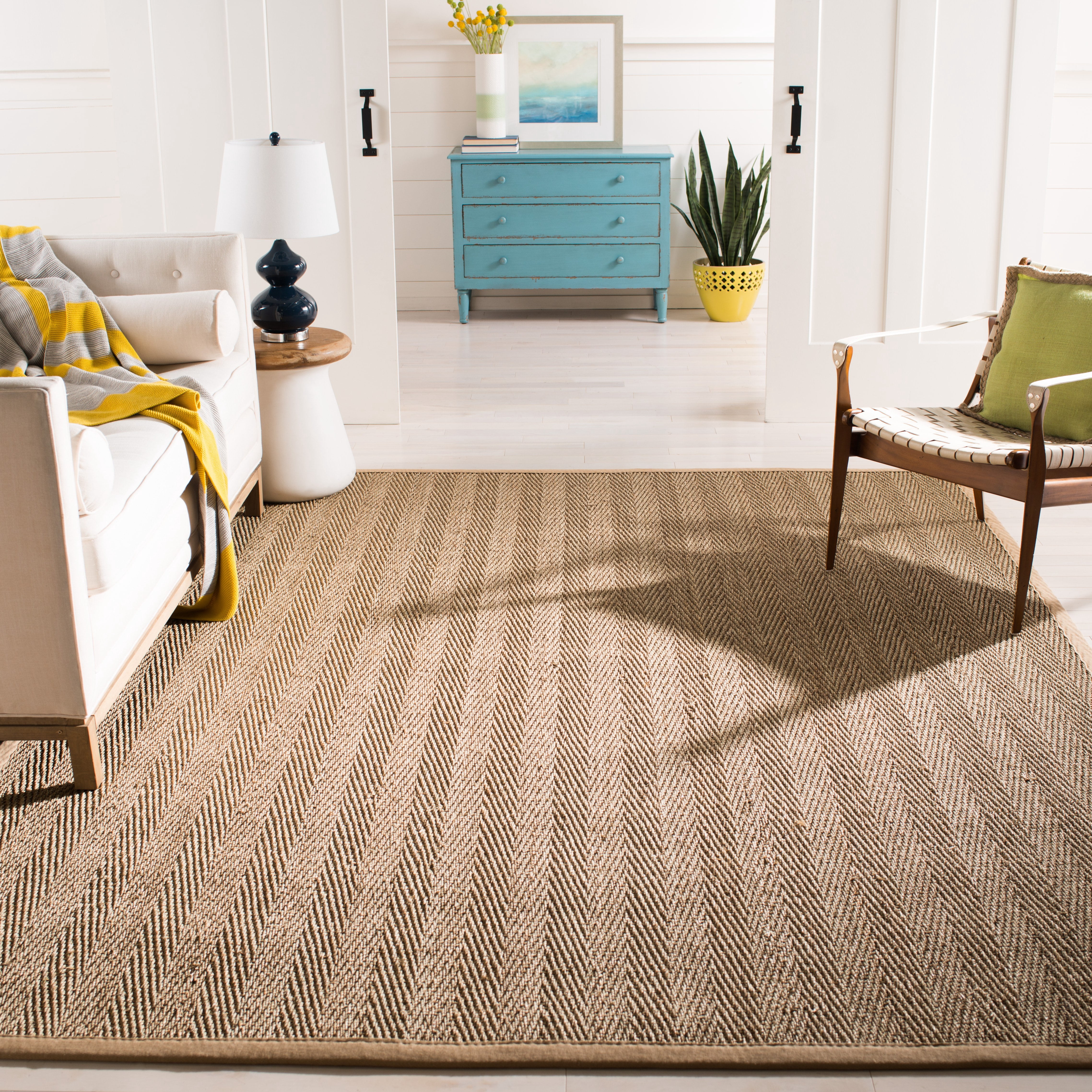 SAFAVIEH Natural Fiber Maisy Solid Area Rug, Natural/Beige, 9' x 12'