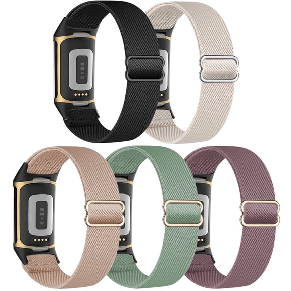 Pulseras de reloj Folavii de nailon elástico para Fitbit Charge 6/5