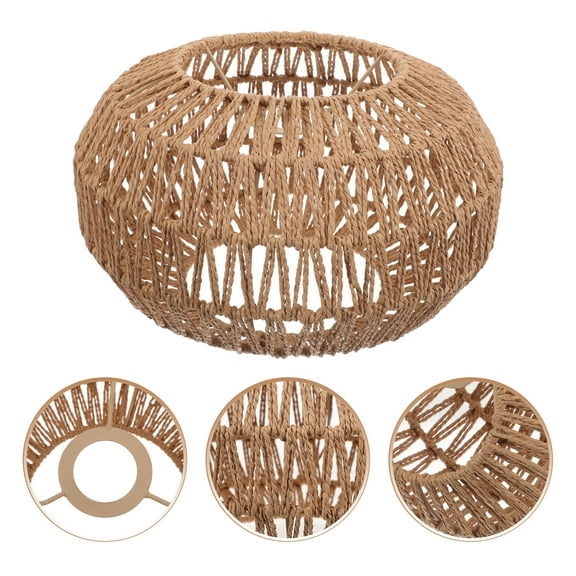 UNOMOR Sophisticated Large Wicker Lamp Shade Light Brown 1Set for Home