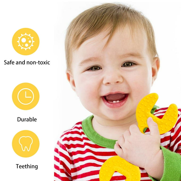 Harupink 4Pcs Teether Toy For Baby Food Grade Silicone Chewy Teething Toy Bpa Free Sensory Theething Set Pain Relief Chewy Teething Ease Toy For