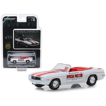 1969 Chevrolet Camaro SS Convertible Pace Car White Mario Andretti 50th Anniv. Indianapolis 500 Champion 1/64 Greenlight