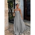 thumbnail image 3 of Women's Halter Neck Pleated Maxi Dress, Sleeveless Cutout Summer Flowy Long Dress, 3 of 5