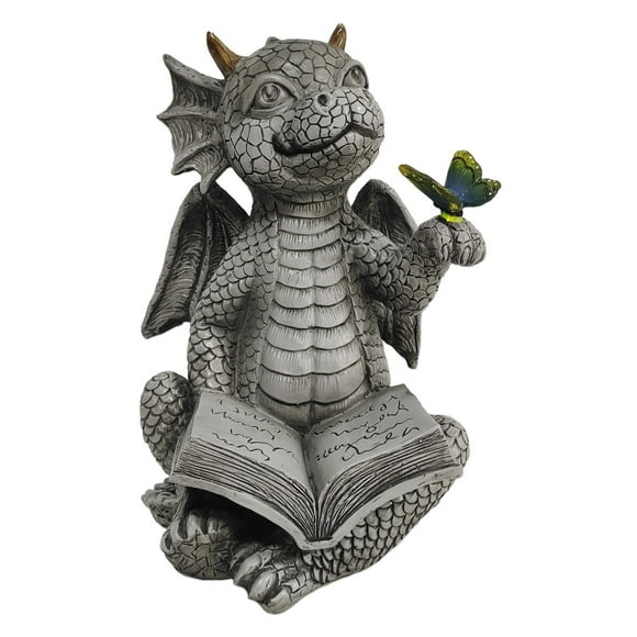 Angelo Décor Statue solaire du dragon Kaida avec papillon