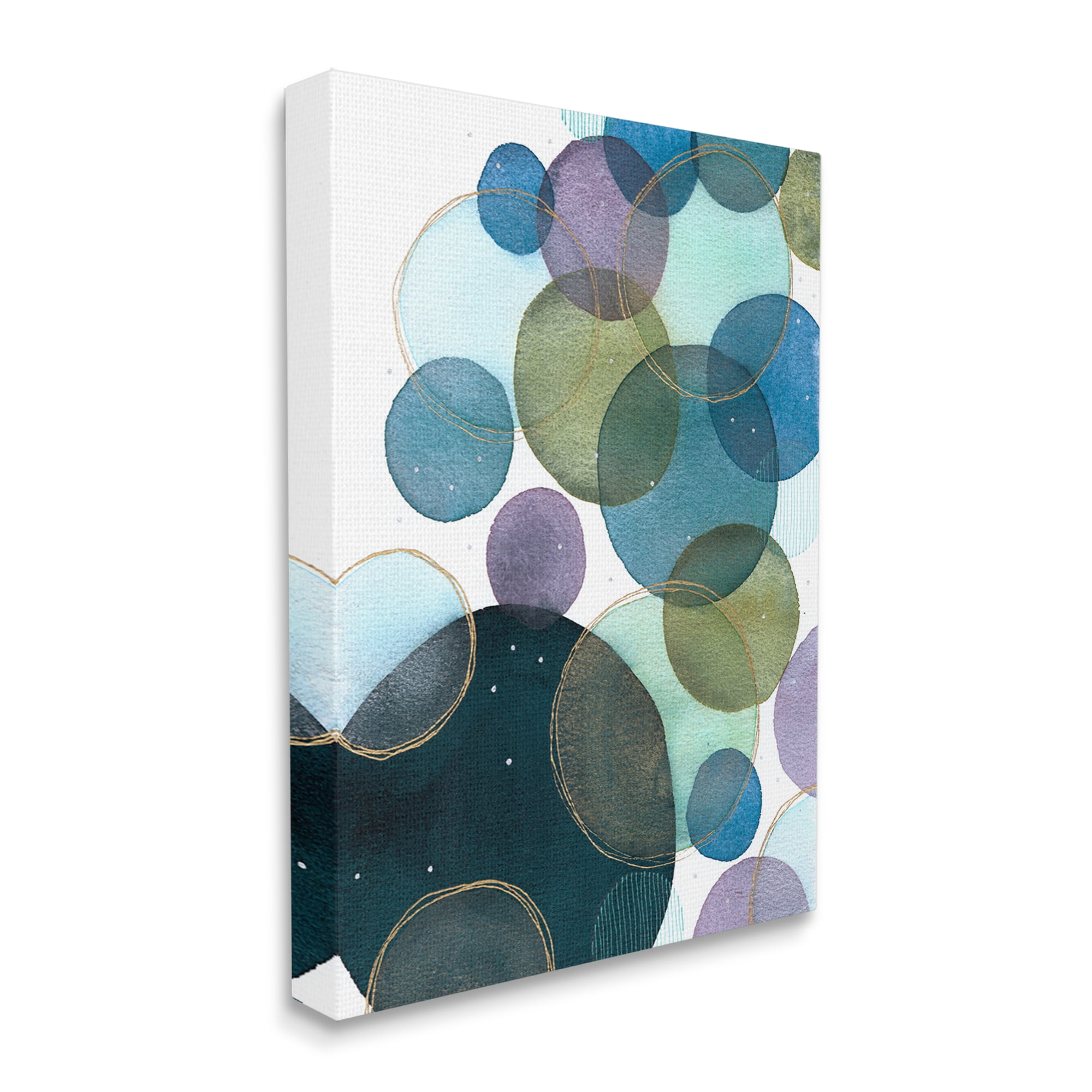 Stupell Industries Varied Overlapping Circles Abstract Painting Gallery Wrapped Canvas Print Wall Art, 24 x 30