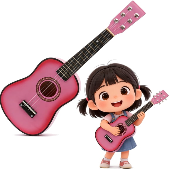 UEETEK kids guitar acoustic pink music instrument for beginners learning to play guitar 1Pcs
