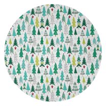 Green Christmas Tree Pattern Round Blanket,Comfortable Soft Flannel Throw Blanket,All Season,Warm Lightweight Blankets for Sofa Bed Couch Living Room Chair 60"x60"