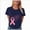 T-Shirt H20-Navy, variant on Women Breast Cancer Print T Shirt Short Sleeve Women Short Sleeve Round Neck Tee Womens Basic T Shirts Tops