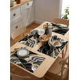 thumbnail image 5 of Marble Texture Placemats Set of 6, Black Gold Abstract Crack Cotton Linen Table Mats Non-Slip Washable Black Gold Marbling Print Placemat for Holiday Banquet Dining Kitchen Table Decor, 5 of 6