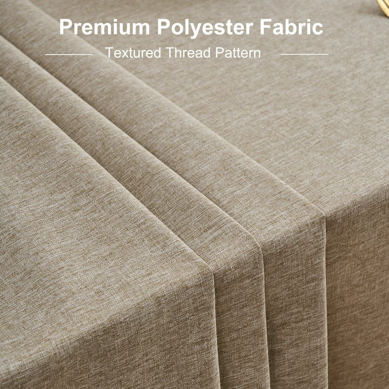 Inosoo Faux Linen Tablecloth, 52" x 70", Mocha Brown photo 8