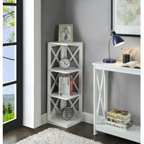 Convenience Concepts Oxford 3 Tier Corner Bookcase, White