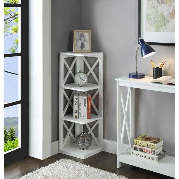 Convenience Concepts Oxford 3 Tier Corner Bookcase, Multiple Finishes