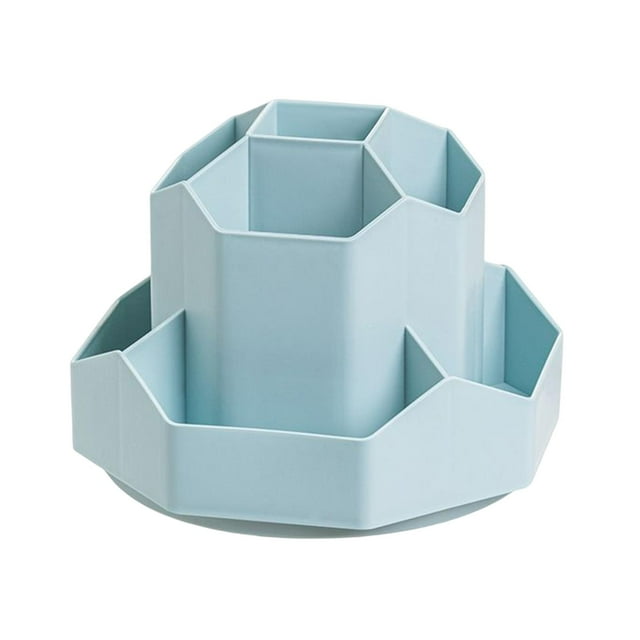HILABEE Porte-Stylo Moderne Support d'Exposition Rotatif Durable Grande Capacité Boîte de Rangement pour Stylos Bleu