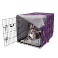 thumbnail image 5 of Leaf Dog Crate Cover, Print of Colorful Tropical Leaves Intertwined Design Night in a Jungle Concept, Easy to Use Pet Kennel Cover Small Dogs Puppies Kittens, 7 Sizes, Quartz Marigold, by Ambesonne, 5 of 6