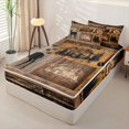 thumbnail image 2 of Castle Fairy Jungle Animal Beer Zipper Twin Comforter Sets with Fitted Sheet and 2 Pillowcases,Rustic Cabin Wildlife Zipper Bedding Set,Natural Brown Black,Black Reversible,4-Piece, 2 of 6