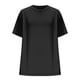 thumbnail image 4 of Camisas de Manga Corta para las Mujeres Casual Cuello Redondo Sólido, Mezcla de Algodón Moda de Verano Blusa Superior, 4 of 9