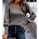 thumbnail image 5 of Tops para mujer Camisas Blusas Elegantes Camisas casuales de manga larga Jersey de moda Camiseta sólida de cuello redondo Odeerbi ODB-5, 5 of 9