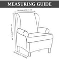 thumbnail image 6 of SHANNA Wingback Chair Slipcovers 2-Piece Stretch Fabric Wing Chair Cover with Cushion Cover Armchair Sofa Furniture Protector, 6 of 9