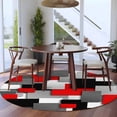 thumbnail image 3 of Round Rugs 5 Ft, Red Black Geometric Non Slip Area Rugs for Kitchen Bedroom Entryway, Modern Abstract Art Block Washable Carpet Runner Rug Floor Mats for Bedroom Home Decor, 3 of 8