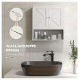 thumbnail image 5 of Rustic Wall Organizer: White Farmhouse Medicine Cabinet with Barn Doors & Shelf, 5 of 9