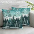 thumbnail image 3 of Leisuo Pine Tree Throw Pillow Cover Winter Snowy Falling Snowflakes Snow Trees Pillow Case Pillowcase for Bedroom, Living Room, Cushion Sofa, 3 of 5