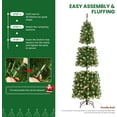 thumbnail image 4 of Favory 6ft Prelit Artificial Hinged Slim Pencil Christmas Tree with Warm White Lights, Full Branch Tips, Good Choice Decoration for Xmas Holiday,Green, 4 of 7