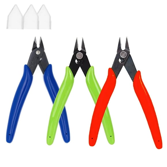 Lot de 3 Coupe-Fil Pinces Professionnelles de 5 Pouces Coupe-Affleurant Électronique en Acier au Carbone Pinces de Coupe pour Fabrication de Bijoux