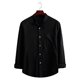 thumbnail image 1 of Playeras Cuello Redondo Hombre Casual Color Sólido Solapa Rayas Camisa De Manga Larga Blusa Superior, 1 of 7