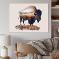 thumbnail image 2 of Designart Double Exposure Of A Bison With Nevada Landscape I Canvas Wall Art, 2 of 5