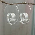 thumbnail image 1 of Nvzi Pendientes colgantes en espiral con círculos redondos vintage para mujer, aretes de aro con hojas tribales para bodas y fiestas (plateados), 1 of 1