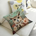 thumbnail image 5 of Owl antlers flowers Linen toss pillowcase Decoration pillowcase Gift preferred 18x18" Cushion cover 2 set Sofa pillowcase Sofa bedroom living room car, 5 of 8