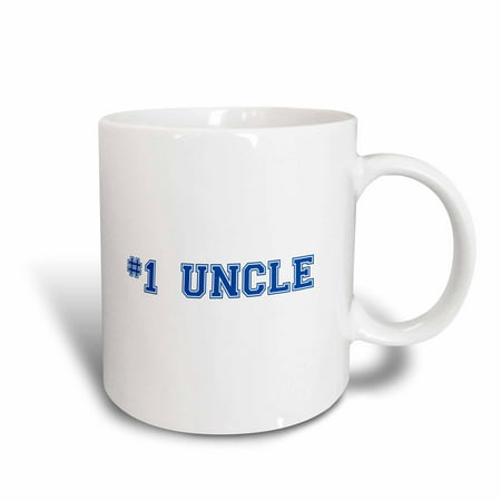 3dRose #1 Uncle - Number One Uncle - dark navy blue text - best honorary uncle - Family and Relatives gifts, Ceramic Mug,