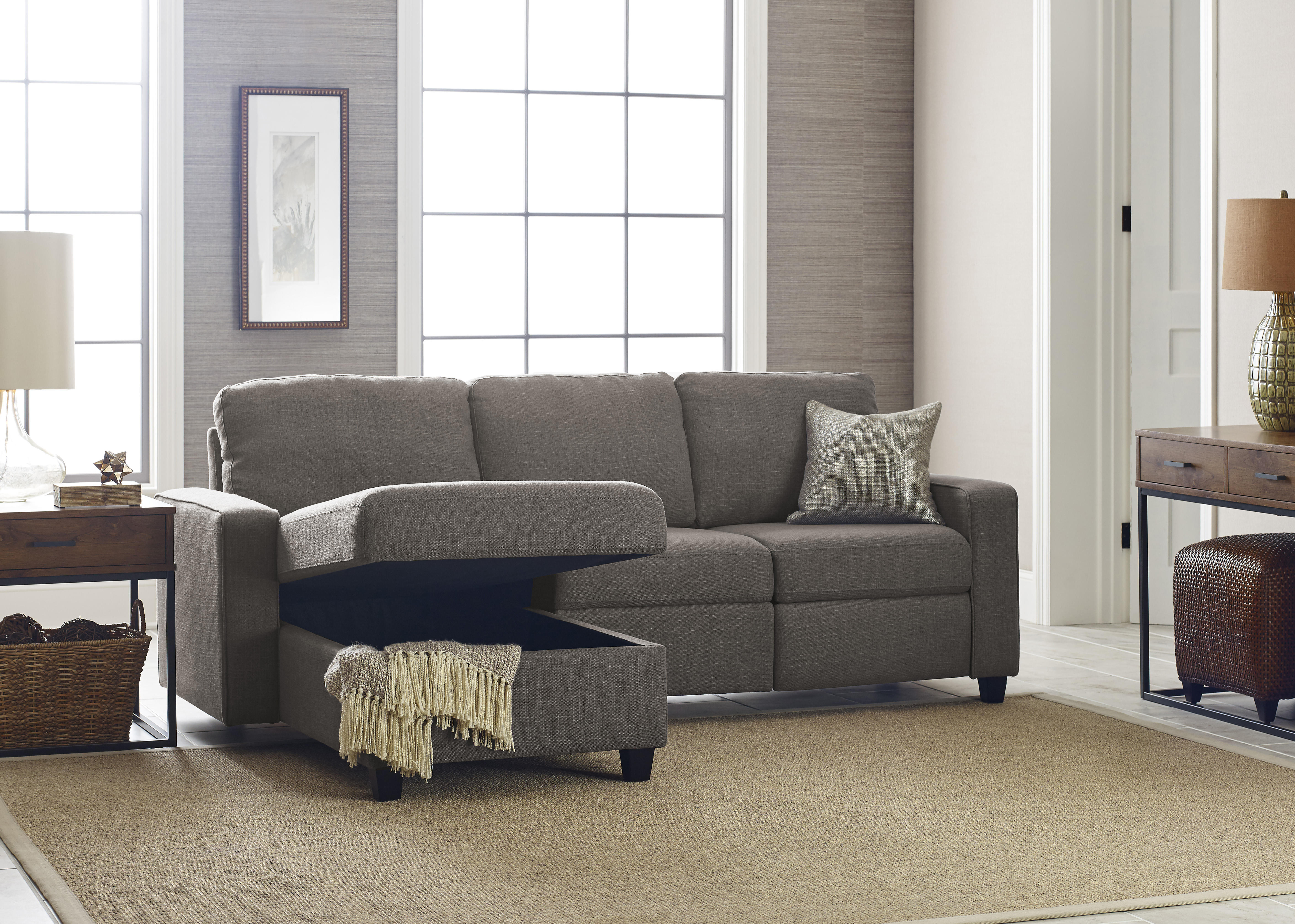 Serta Palisades Reclining Sectional with Left Storage Chaise - Gray - image 2 of 9