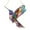 B, variant on Exquisite Stained Glass Hummingbird Ornament Handcrafted Suncatcher with Iridescent Colors and Crystal Accents