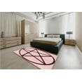 thumbnail image 5 of Ahgly Company Machine Washable Indoor Round Transitional Light Rose Pink Area Rugs, 4' Round, 5 of 7