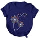 thumbnail image 3 of Puntoco Mujeres Casual Carta Impresión Mangas Cortas O-Cuello Camiseta Suelta Blusa tops Puntoco Puntoco-3451, 3 of 6