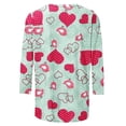 thumbnail image 4 of Promotions d'Été! Aqestyerly T-Shirt Imprimé Mode Saint-Valentin pour Femmes Manches 3/4 Blouse Col Rond Hauts Décontractés, 4 of 5