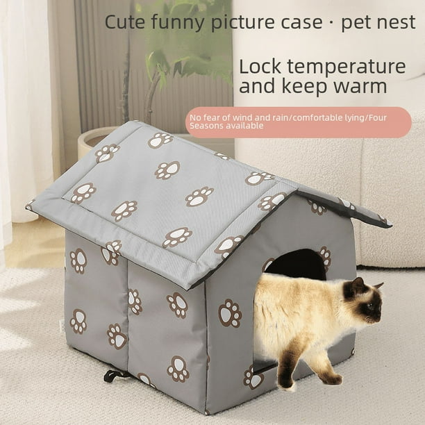 Nido para gatos errantes, nido para perros, nido para mascotas al aire  libre, impermeable, casa para perros, casa para gatos y perros extraíble y 