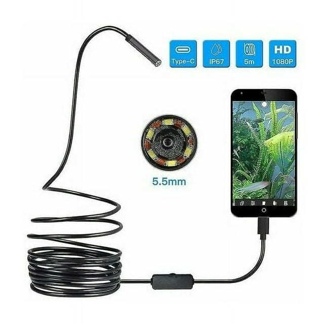 Cámara de inspección con boroscopio, 1080P HD con amplia compatibilidad para una conectividad perfecta, cámara flexible para navegación en espacios reducidos