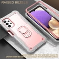 thumbnail image 5 of SaniMore for Samsung Galaxy A32 5G 6.5" 2021 Case with Hidden Bracket Rugged Heavy Duty Protective [Hard PC Back + Silicone Bumper] Shokcproof Anti-drop Tri-layer Htbird Shell, Gray/Rosegold, 5 of 7