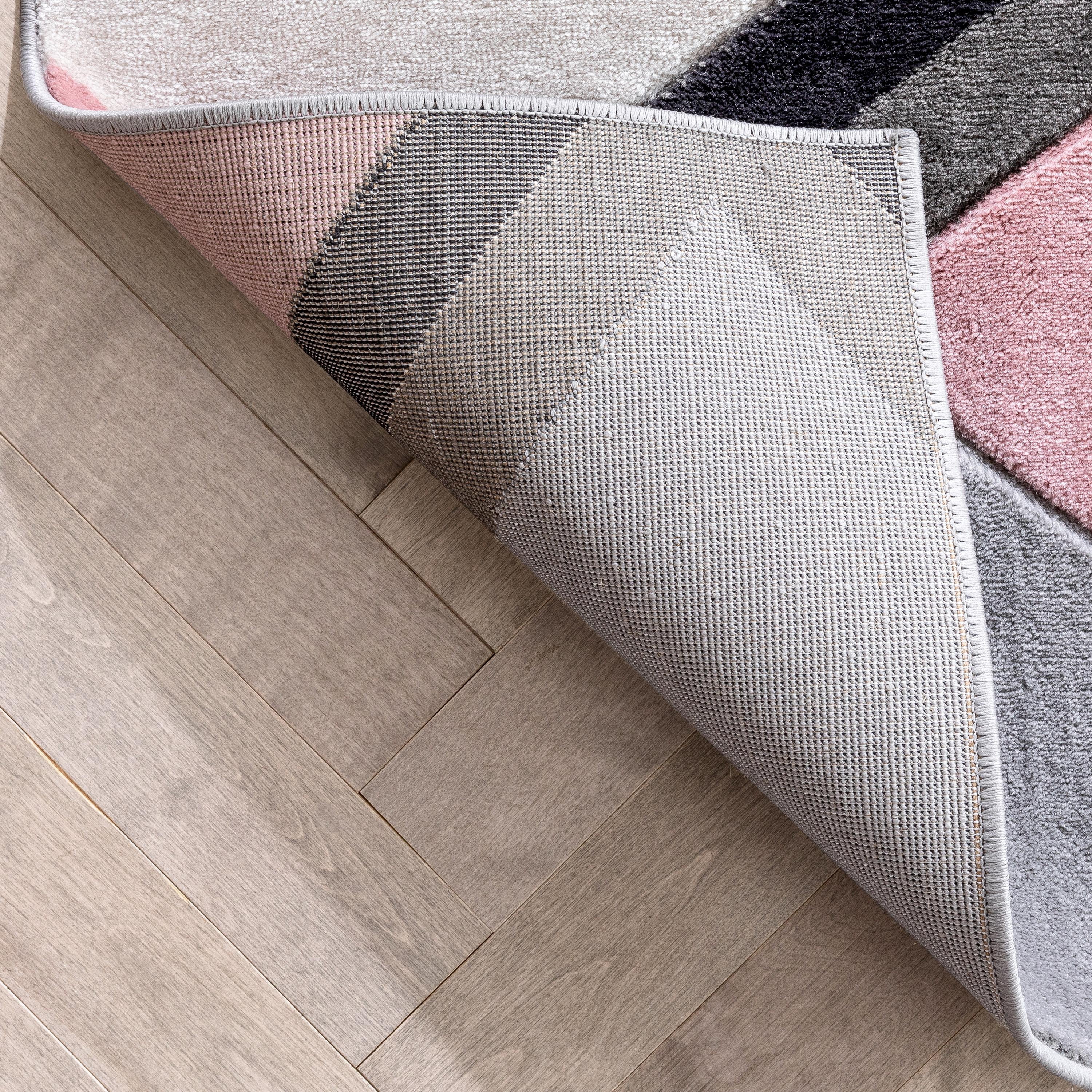 Well Woven Good Vibes Nora Modern Geometric Blush Pink 2'7" x 7'3" Runner Rug