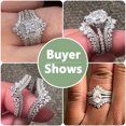 thumbnail image 4 of Newshe Wedding Bands for Women Crown Double Ring Enhancer for Engagement Rings 925 Sterling Silver Cubic Zirconia Size 7, 4 of 10