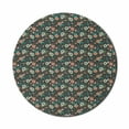 thumbnail image 1 of Floral Mouse Pad for Computers, Rhythmic Folkloric Flowers Nature Print on Dark Muted Background, Round Non-Slip Thick Rubber Modern Gaming Mousepad, 8" Round, Multicolor, by Ambesonne, 1 of 2