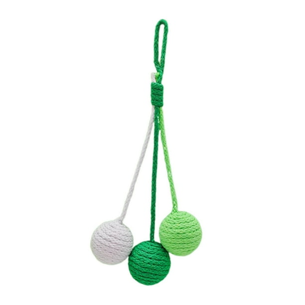 Rascador colgante de sisal para gatos, juguete interactivo para proteger el suelo del sofá Blanco Verde