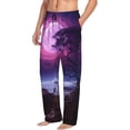 thumbnail image 6 of Zufioo Purple Moon Tree Night Sky Mens Pajama Pants Sleep & Lounge Pants Sleepwear Pants(Available in Big & Tall)-XX-Large, 6 of 6