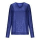 thumbnail image 5 of Craaazy Women's Casual Sparkle V-Neck Long Sleeve T-Shirts Gifts, 5 of 6