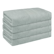 REGALWOVEN Striped Cotton Bath Washcloths, Absorbent, Face Body Towels for Hotels, Spa 14" x 14" Light Grey 4